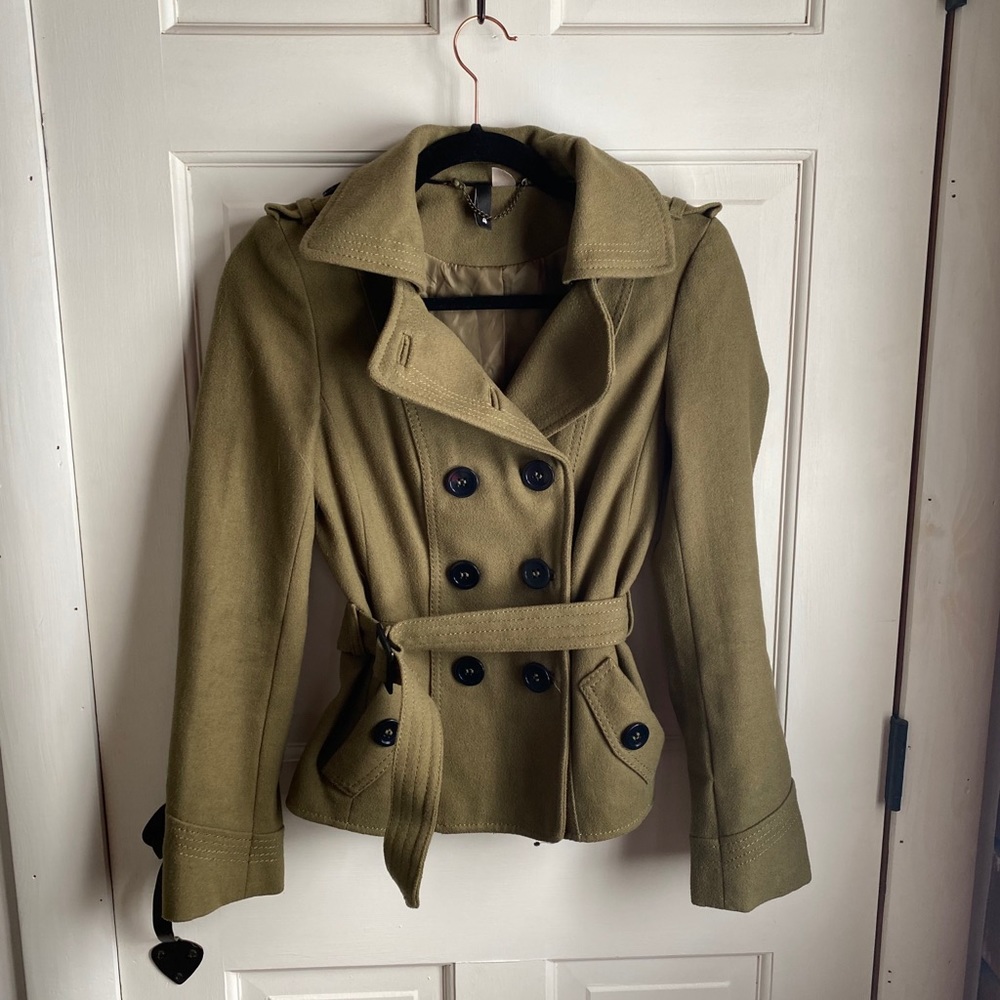 H&M ARMY GREEN PEACOAT